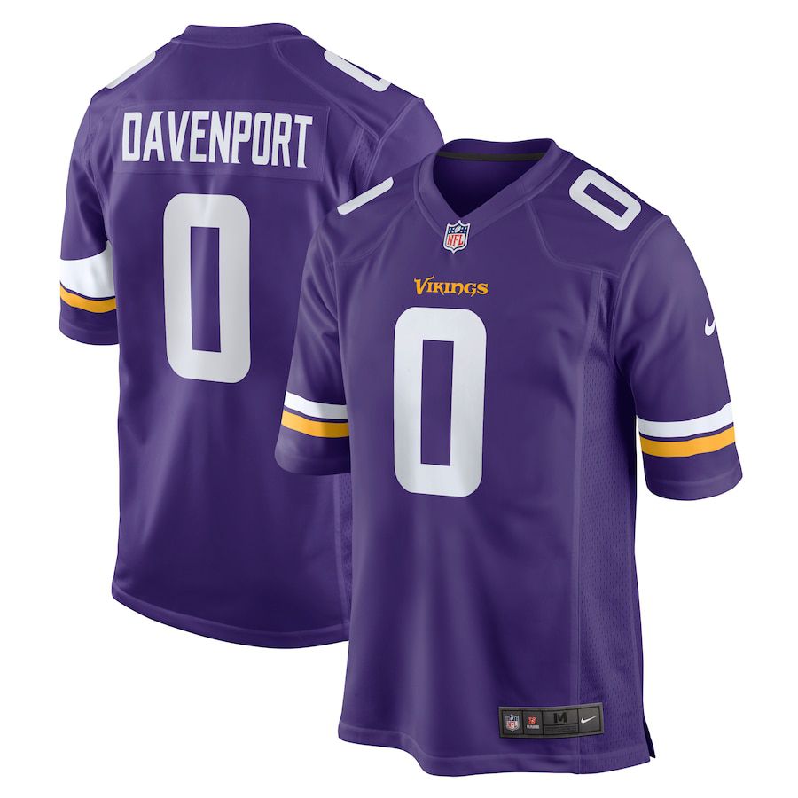 Men Minnesota Vikings #0 Marcus Davenport Nike Purple Team Game NFL Jersey